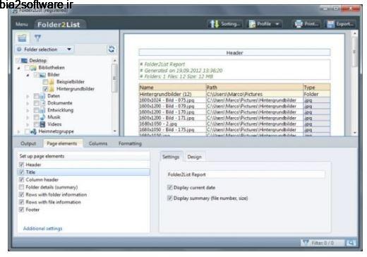تهیه لیست از فایل ها و فولدرها Gillmeister Folder2List 3.12.0 Windows تهیه لیست از فایل ها و فولدرها Gillmeister Folder2List 3.12.0 Windows