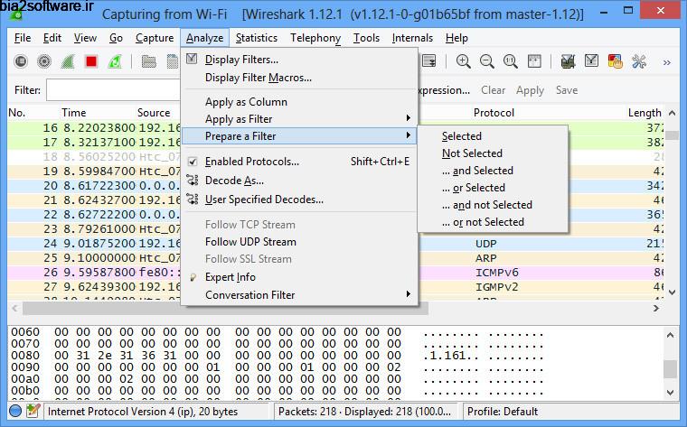 نظارت و کنترل شبکه Wireshark 2.4 Windows نظارت و کنترل شبکه Wireshark 2.4 Windows