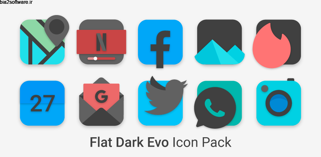 Flat Dark Evo – Icon Pack 4.0 آیکون پک با طراحی فلت و دارک مخصوص اندروید Flat Dark Evo – Icon Pack 4.0 آیکون پک با طراحی فلت و دارک مخصوص اندروید