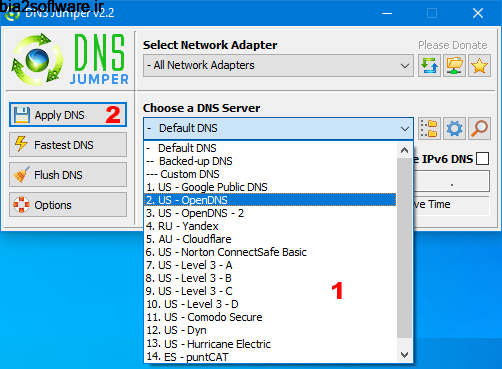نرم افزار تغییر DNS (برای ویندوز) DNS Jumper 2.1 Windows نرم افزار تغییر DNS (برای ویندوز) DNS Jumper 2.1 Windows